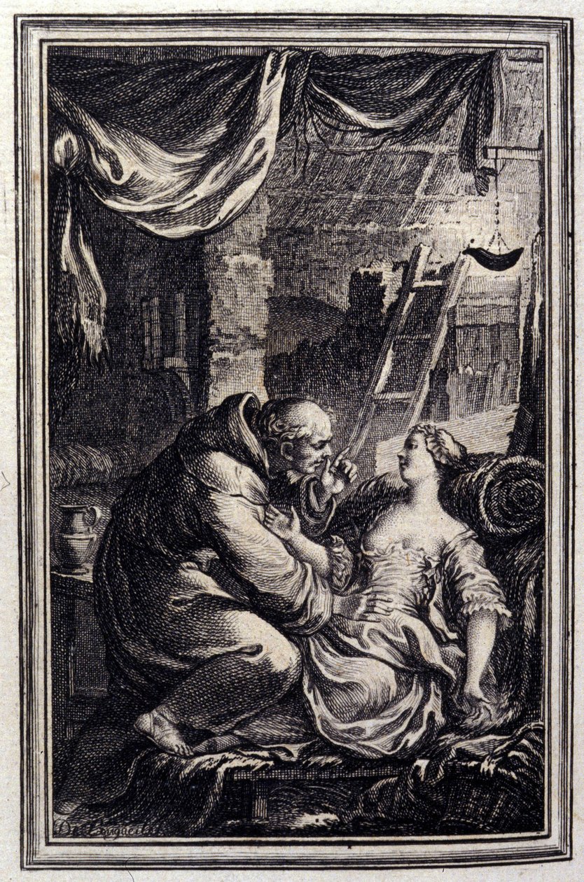 Az ördög a pokolban – Jean La Fontaine „Mesék és novellák versben” című részében. 1776. Illusztráció: P. P. Choffard. alkotó: Pierre Philippe Choffard