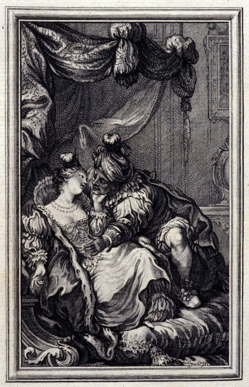 Mona Lisa - Jean La Fontaine "Mesék és novellák versben" című művében. 1776. Illusztráció: P.P. Choffard. alkotó: Pierre Philippe Choffard