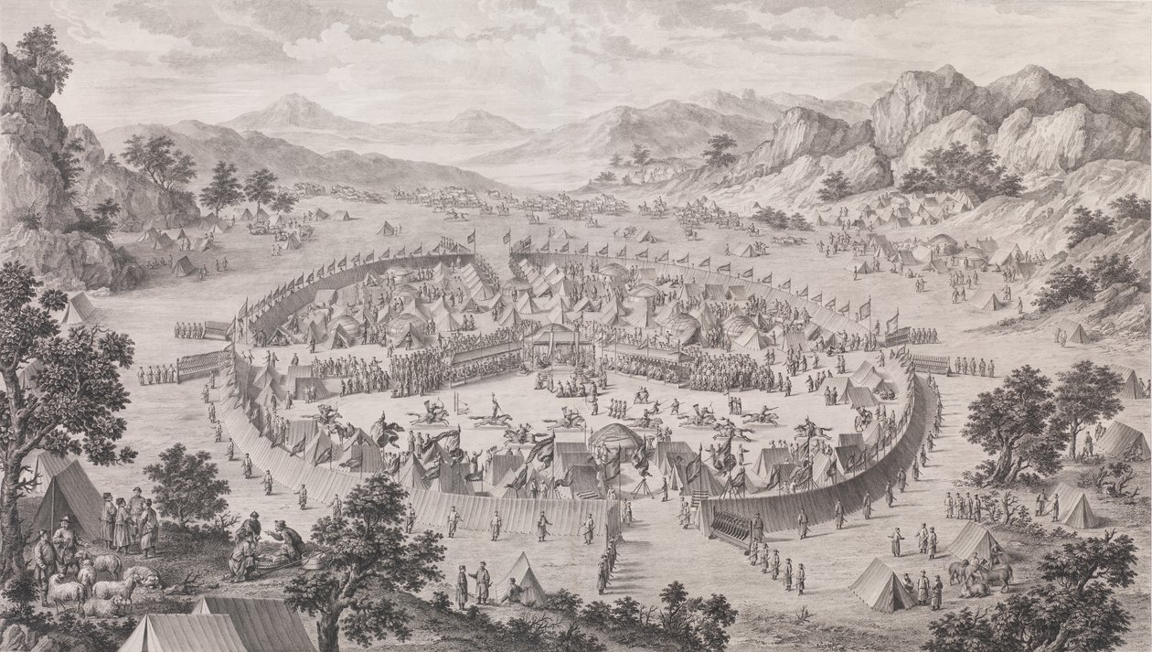 Badakhsan kánjának megadása, 1772. alkotó: Pierre Philippe Choffard