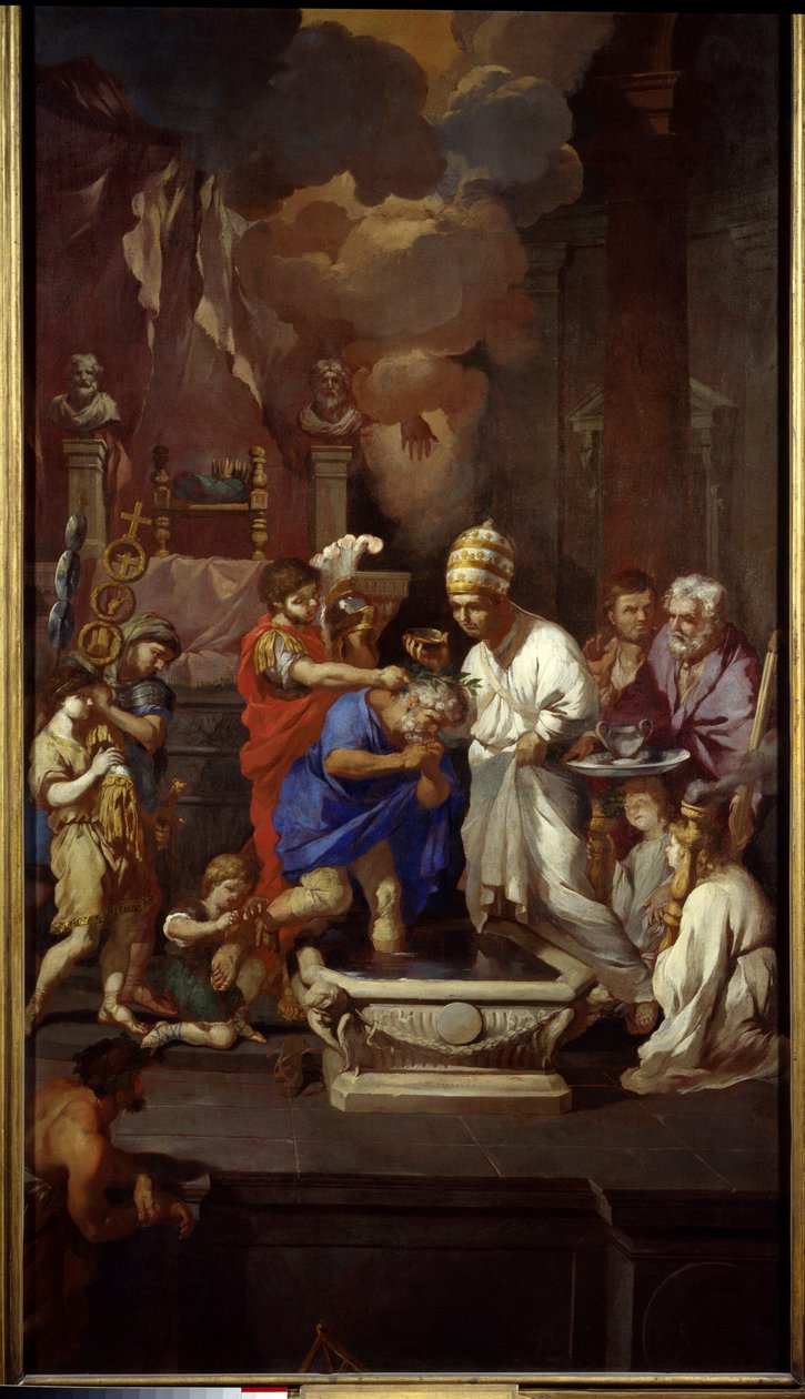 Konstantin megkeresztelkedése (I. Nagy Konstantin, 270-337). Pierre Puget festménye (1620-1694) alkotó: Pierre Puget