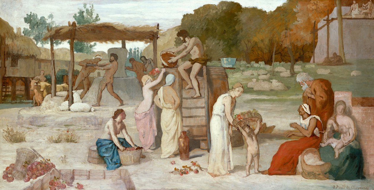 Almabor, 1864 körül (olaj, papír, vászonra fektetve) alkotó: Pierre Puvis de Chavannes