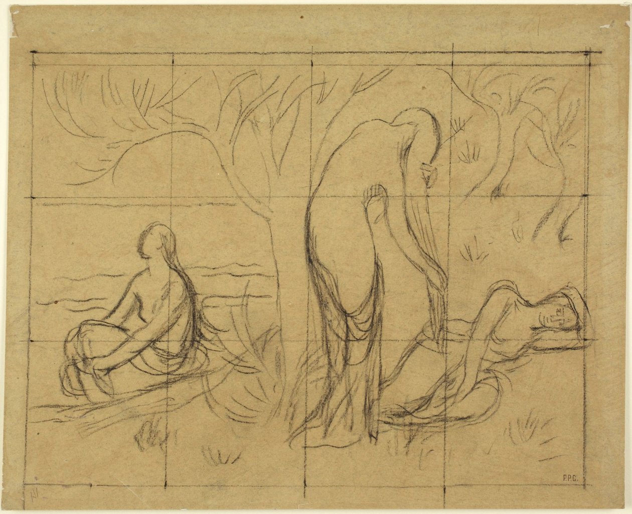 Kompozíciós tanulmány alkotó: Pierre Puvis de Chavannes