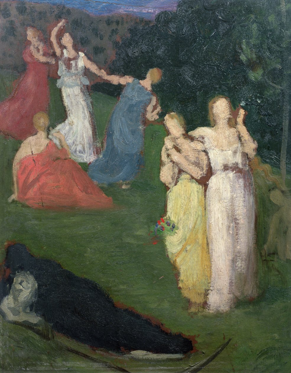 Death and the Maidens (olaj malomdeszkán) alkotó: Pierre Puvis de Chavannes