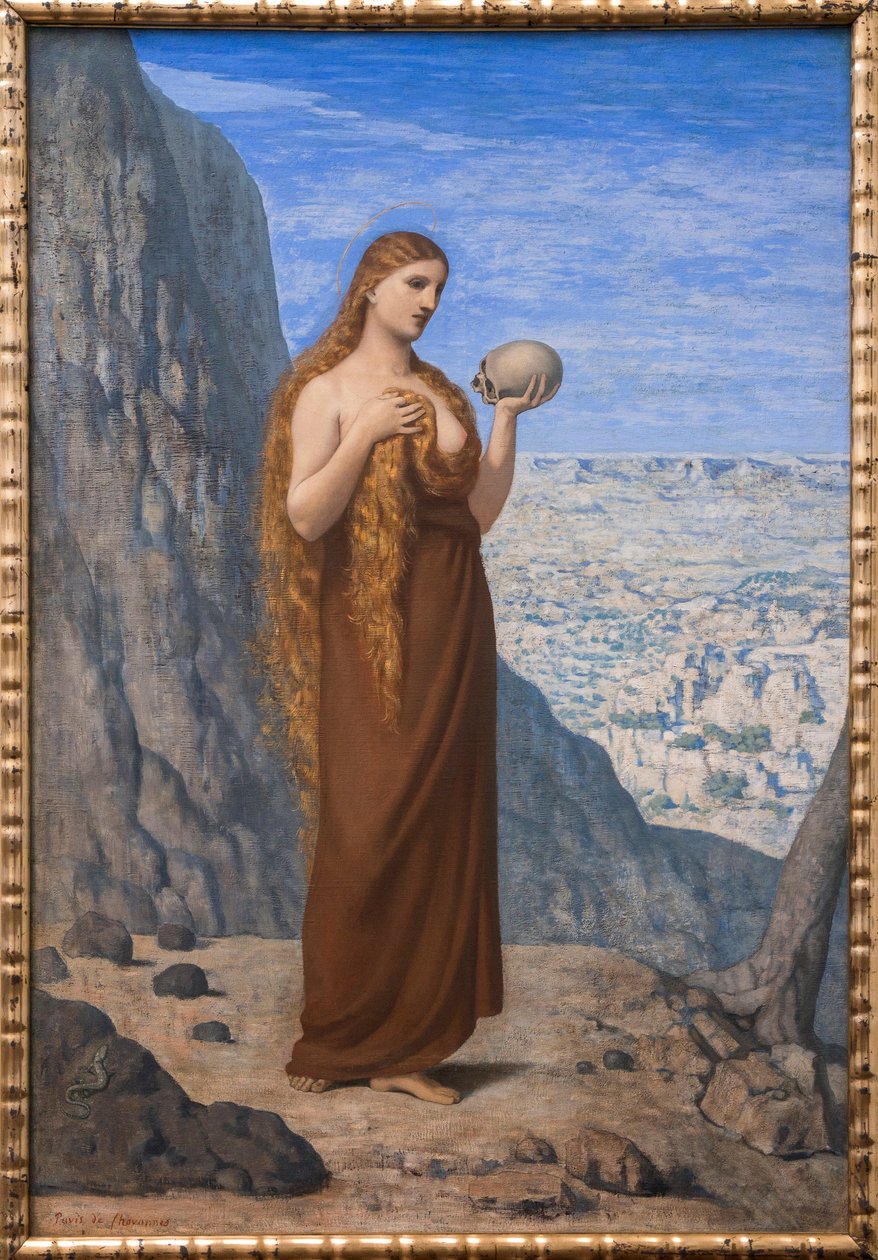Mária Magdolna a sivatagban - Pierre Puvis de Chavannes (1824-1898) - 1869 - Mária Magdolna a sivatagban - 36,8 x 48 cm - Frankfurti Múzeum | Stadel Múzeum alkotó: Pierre Puvis de Chavannes
