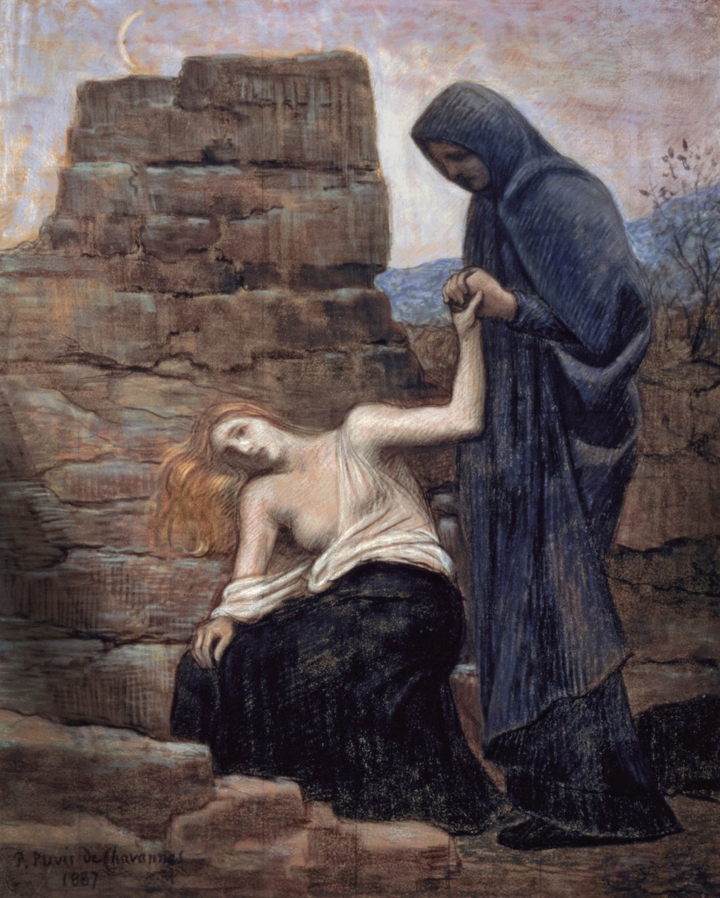 Kár, 1887 (pasztell papíron) alkotó: Pierre Puvis de Chavannes