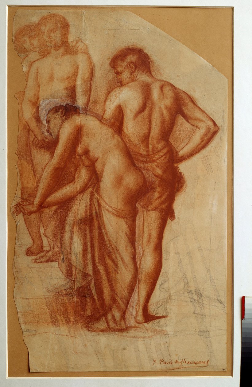 4 ábra tanulmányozása a „” Pihenés” kifejezésre. Pierre de Puvis De Chavannes (1824-1898) rajza V. 0,73 x 0,43 m Párizs. Orsay Múzeum alkotó: Pierre Puvis de Chavannes