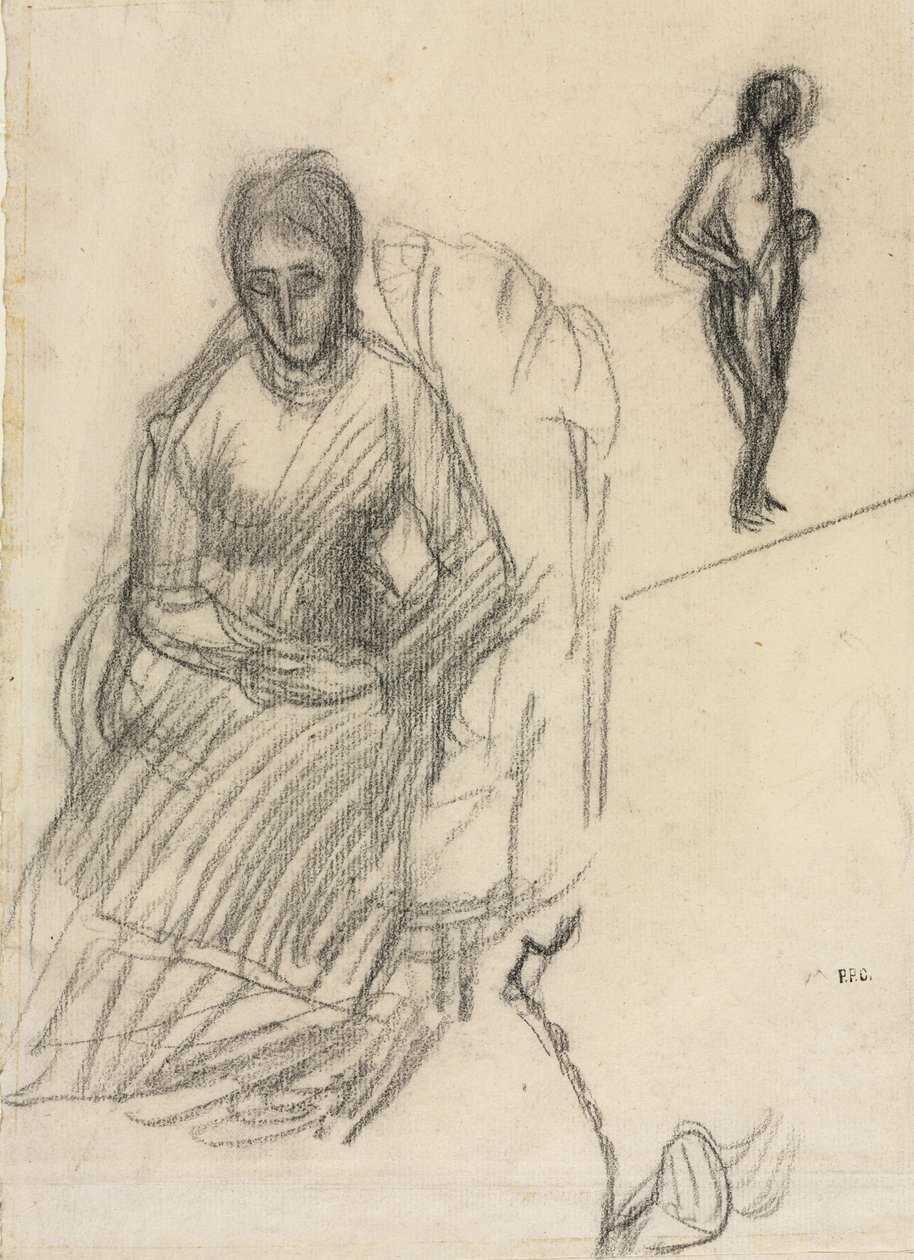 Madame Marie Cantacuzène tanulmánya; Az álló női akt tanulmányozása alkotó: Pierre Puvis de Chavannes