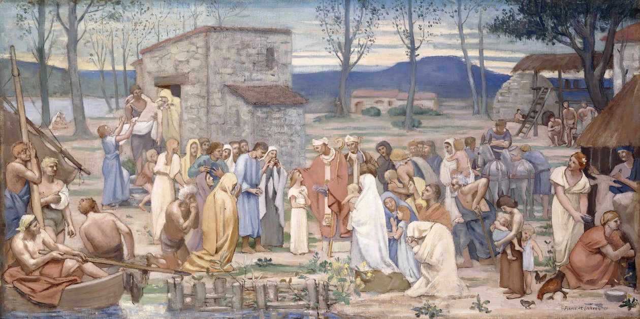 Saint Genevieve gyermekkora, 1874 alkotó: Pierre Puvis de Chavannes