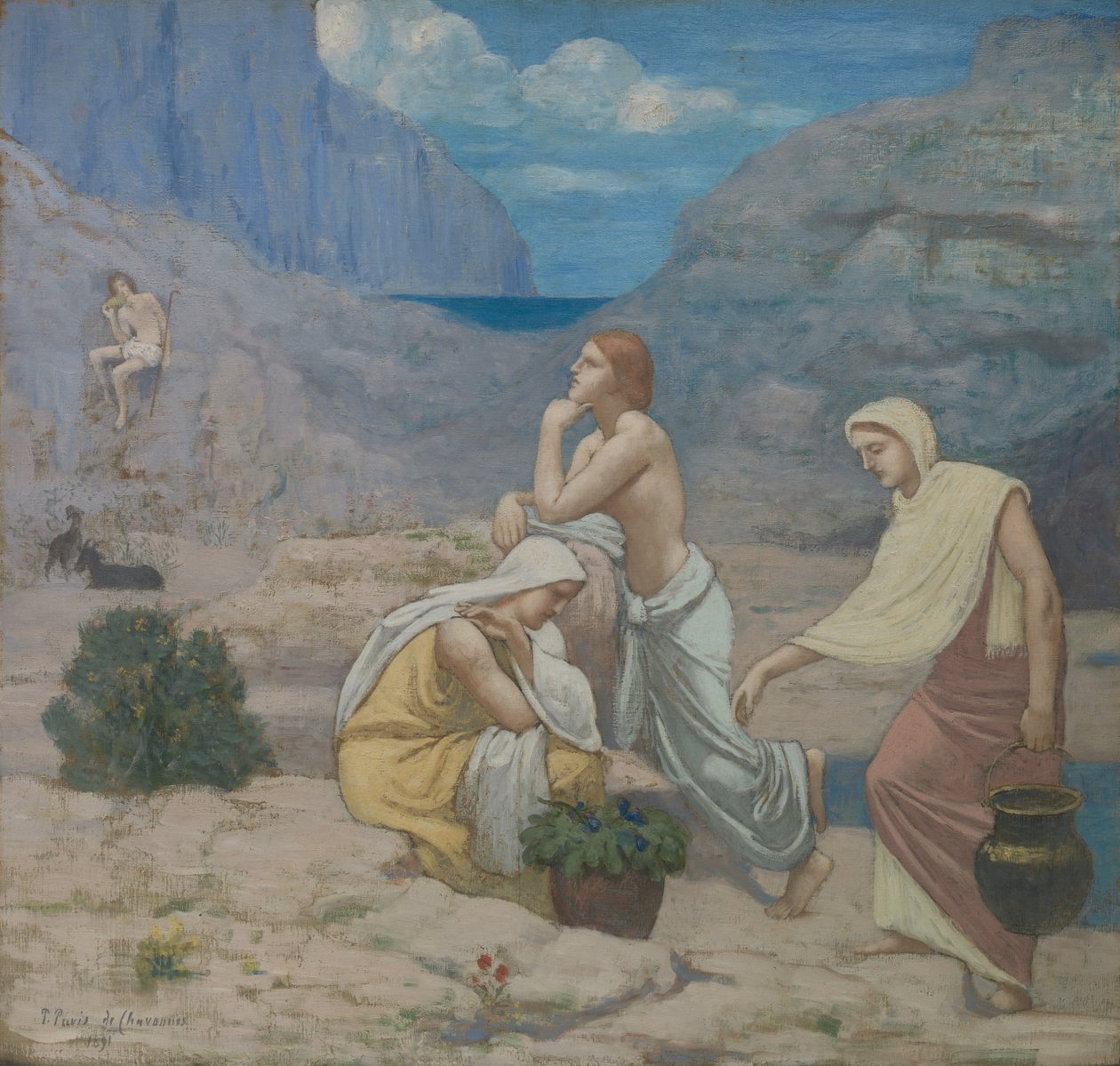 A Pásztorok éneke, 1891. alkotó: Pierre Puvis de Chavannes