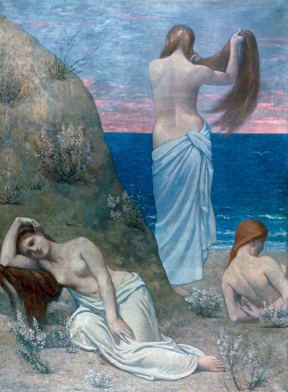 Fiatal lányok a tenger mellett, 1894 előtt alkotó: Pierre Puvis de Chavannes