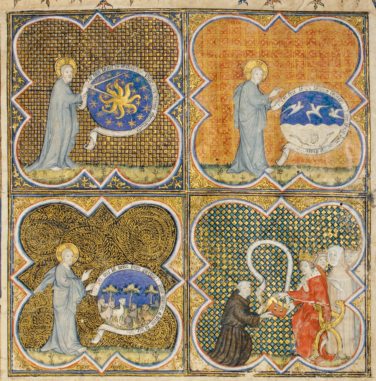 Oldal az angol Bartholomew "The Properties of Things"-ből, Jean Corbechon francia fordításában, 1390 körül alkotó: Pierre Remiet