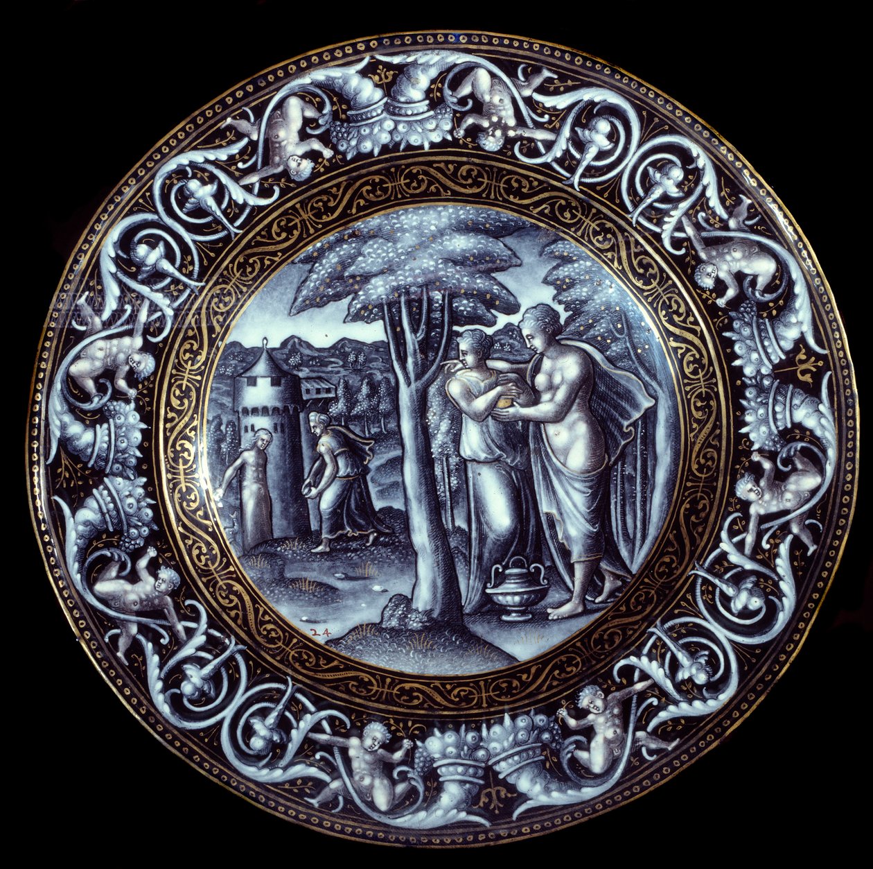 Pierre Reymond (1513-1584) zománcozott Vénusz és Psyche lemeze XVI. alkotó: Pierre Reymond