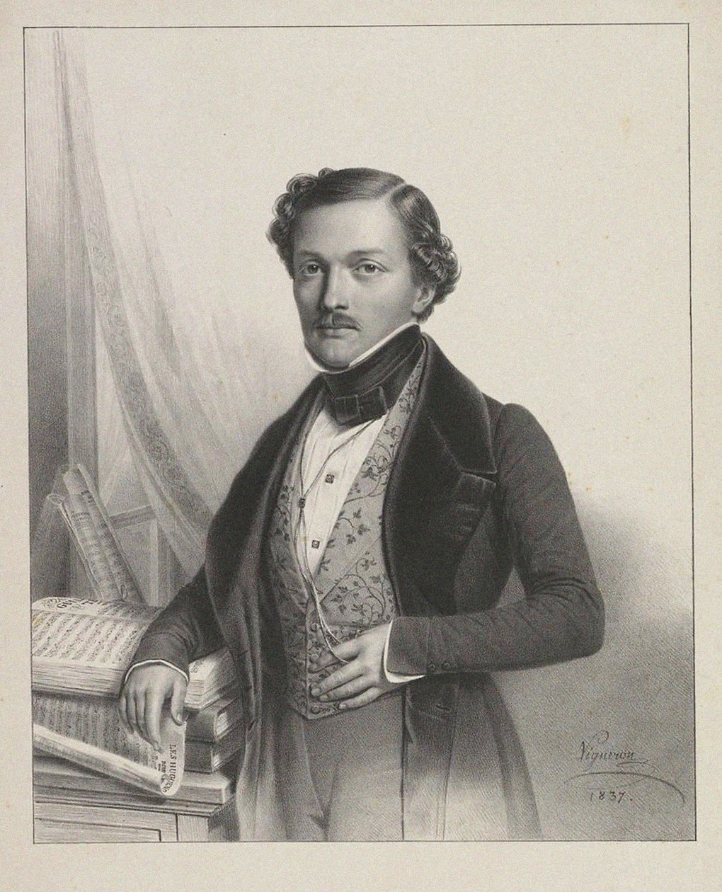 Gilbert-Louis Duprez énekes portréja 1806-1896, 1837 alkotó: Pierre Roch Vigneron