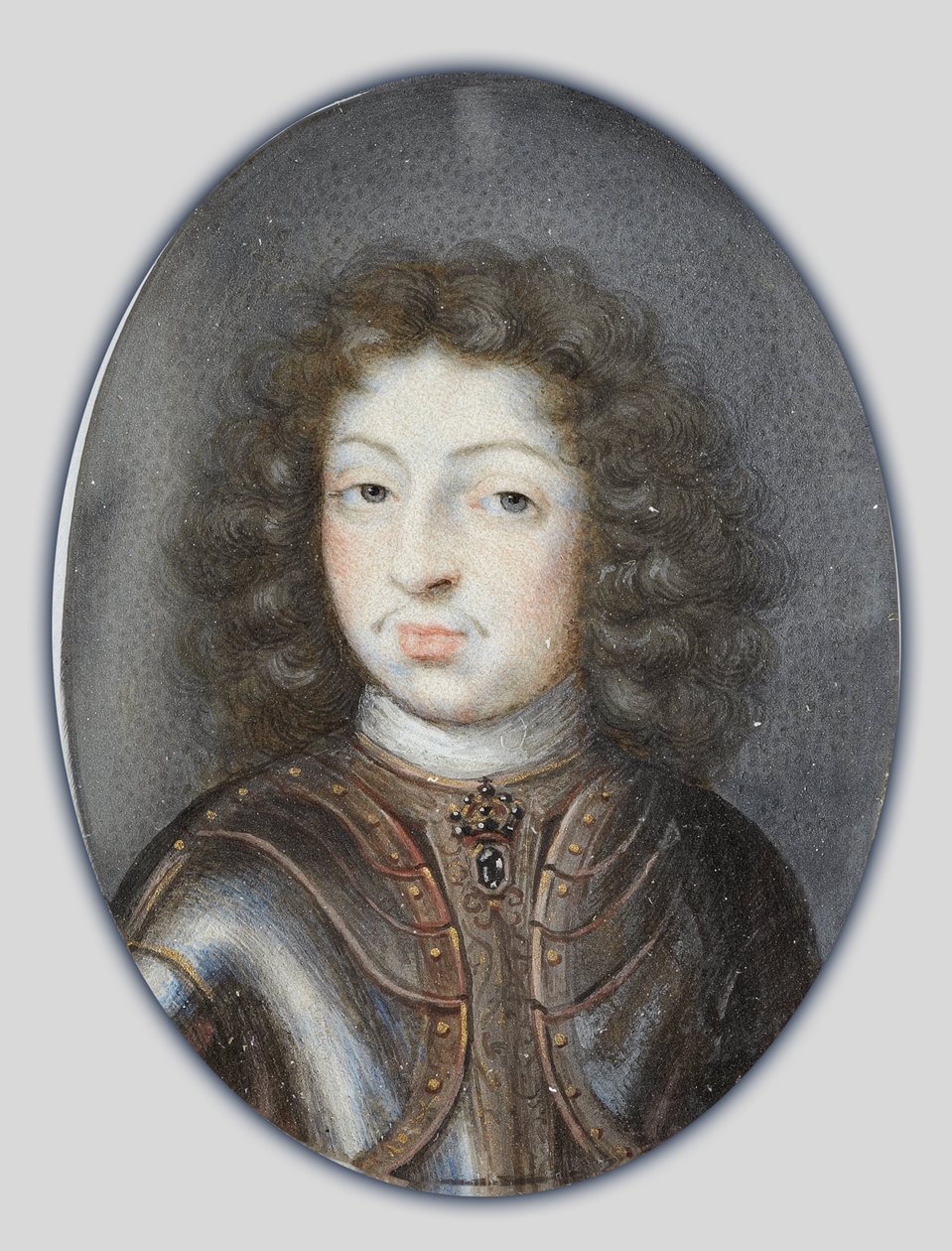 XI. Károly svéd király miniatűrje, 1675-80 körül (guache) alkotó: Pierre Signac