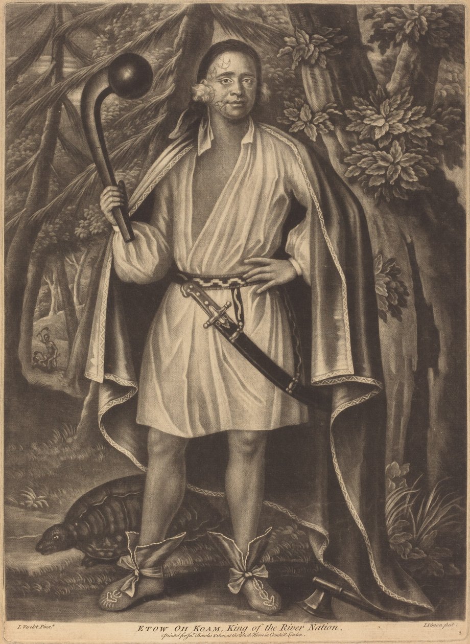 Etow oh Koam, a folyó nemzetének királya alkotó: Pierre Simon II after John Verelst
