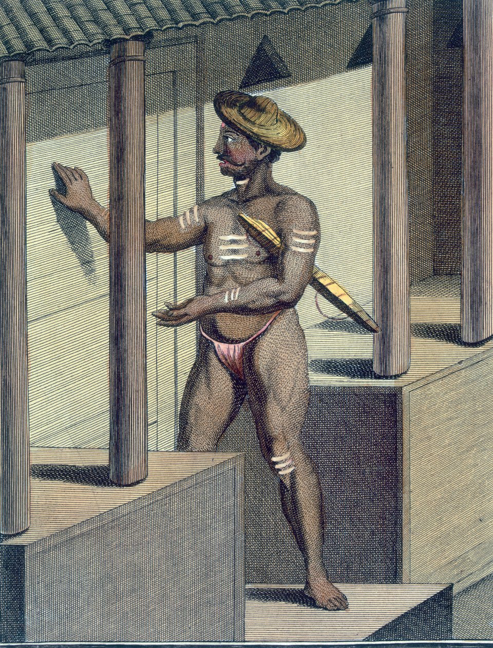 Carépatré Pandaron (hallgatásra fogadalmat tett vallásos hívő), Poisson metszete, a "Voyage aux Indes et a la Chine"-ből. alkotó: Pierre Sonnerat