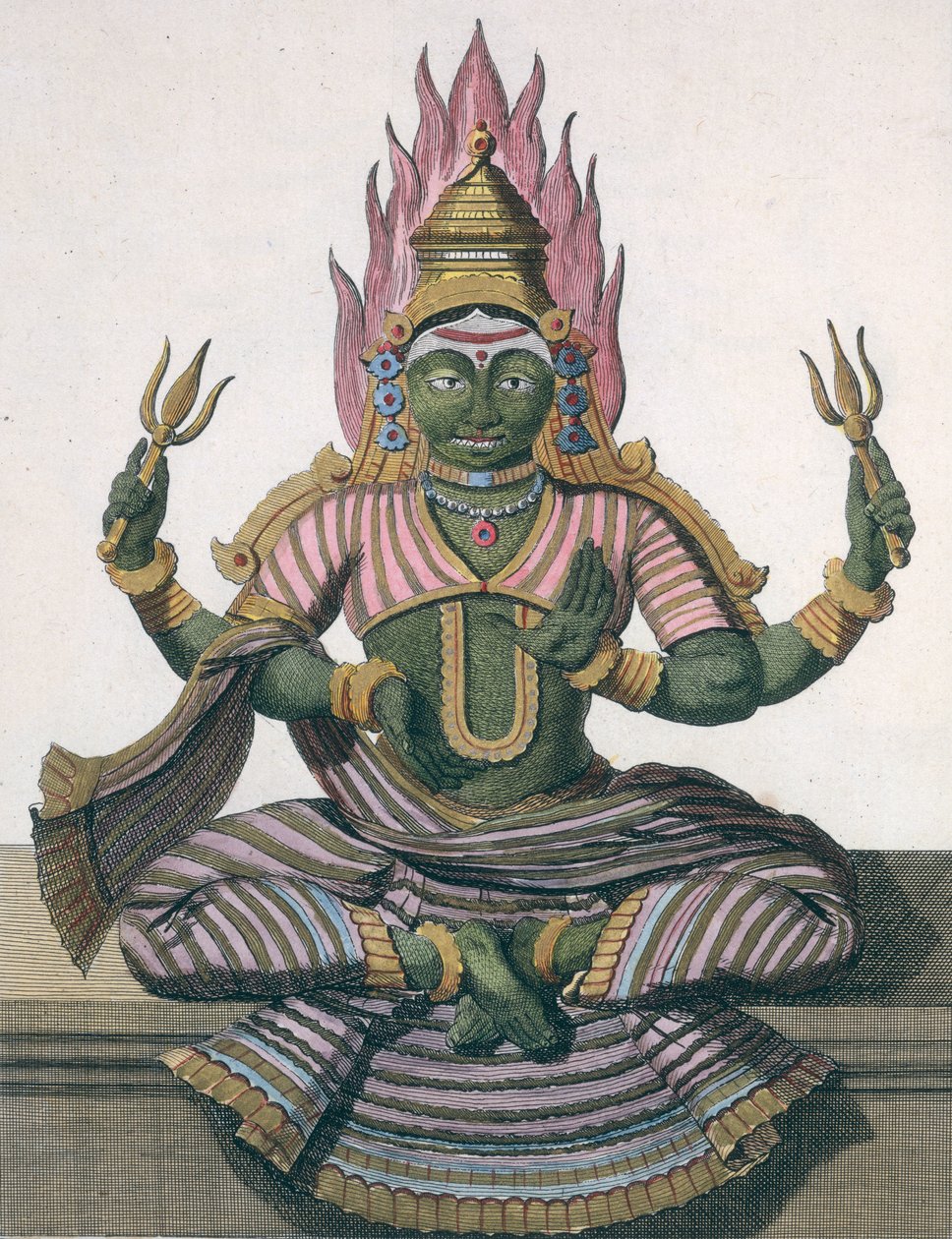 Parvati, Pierre Sonnerat „Voyage aux Indes et a la Chine” című művéből, Poisson metszetével, 1782-ben megjelent alkotó: Pierre Sonnerat