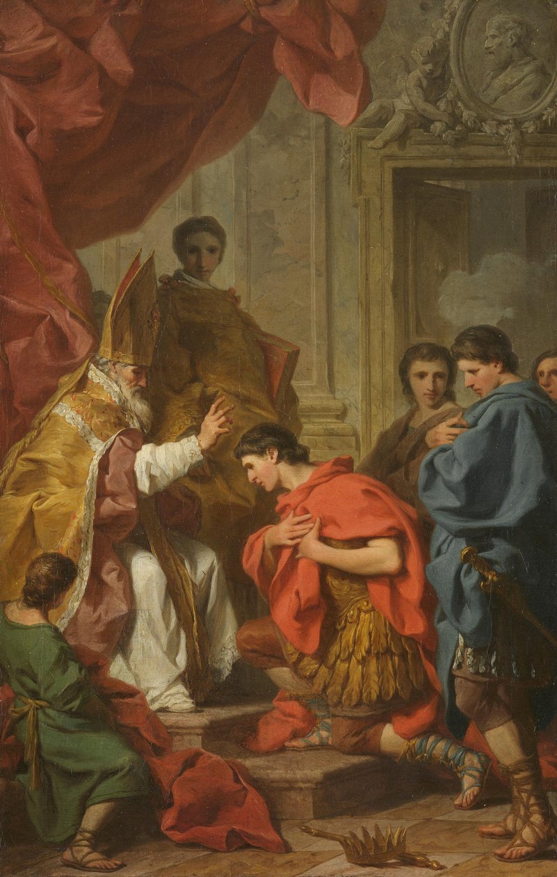 Theodosius császár Szent Ambrus előtt alkotó: Pierre Subleyras