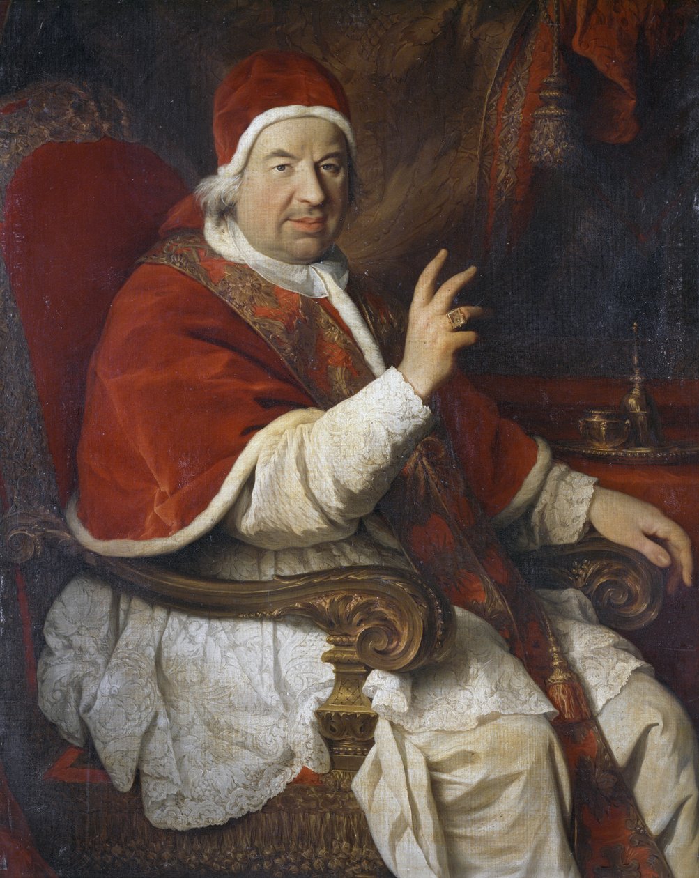 XIV. Benedek pápa (1675-1758) portréja, Pierre Subleyras (1699-1749) festménye alkotó: Pierre Subleyras