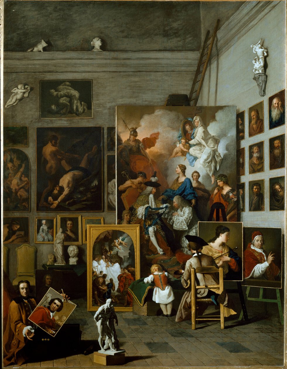 A művész műhelye (olaj, vászon, 1740 körül) alkotó: Pierre Subleyras