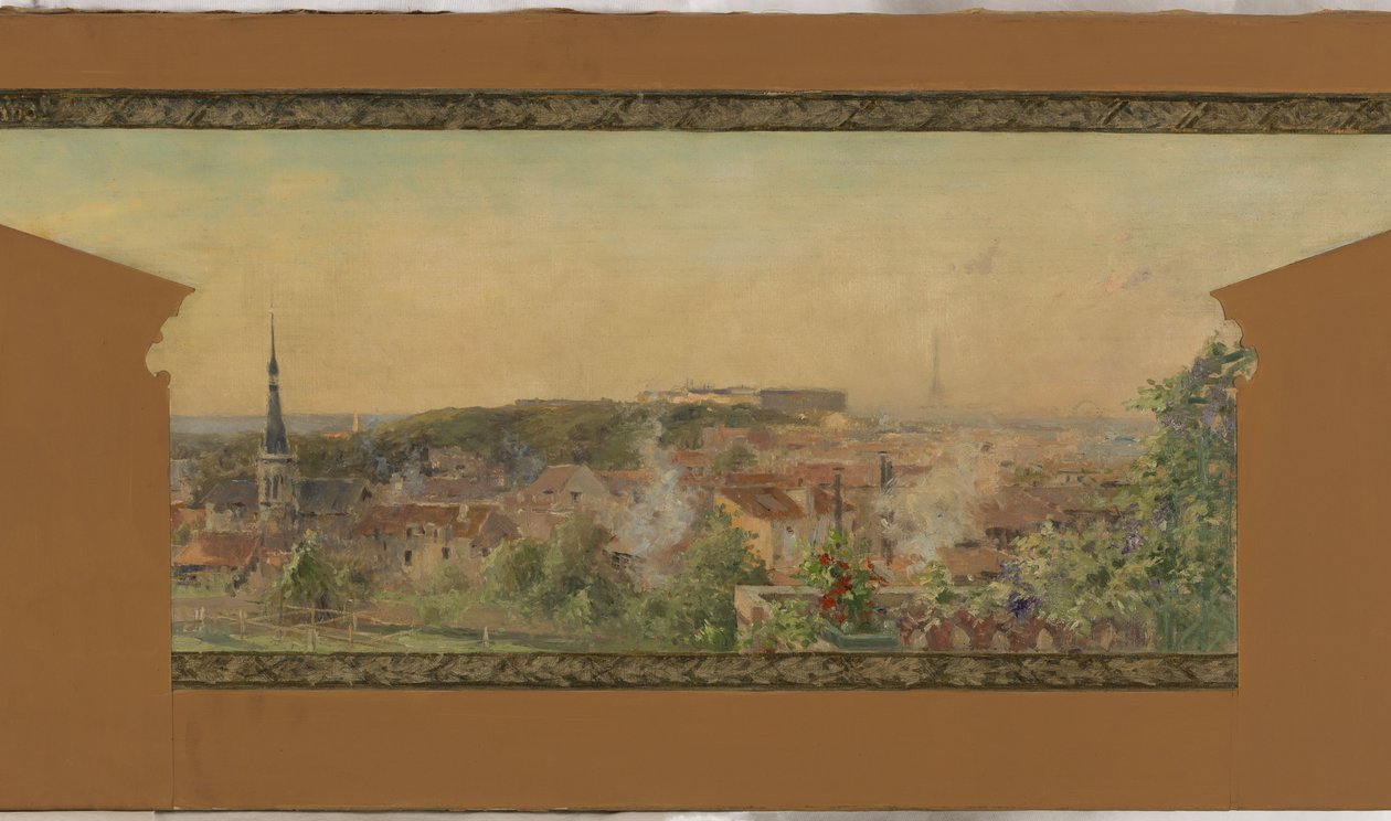 A vanvesi faluház vázlata: Vanves panorámája alkotó: Pierre Vauthier