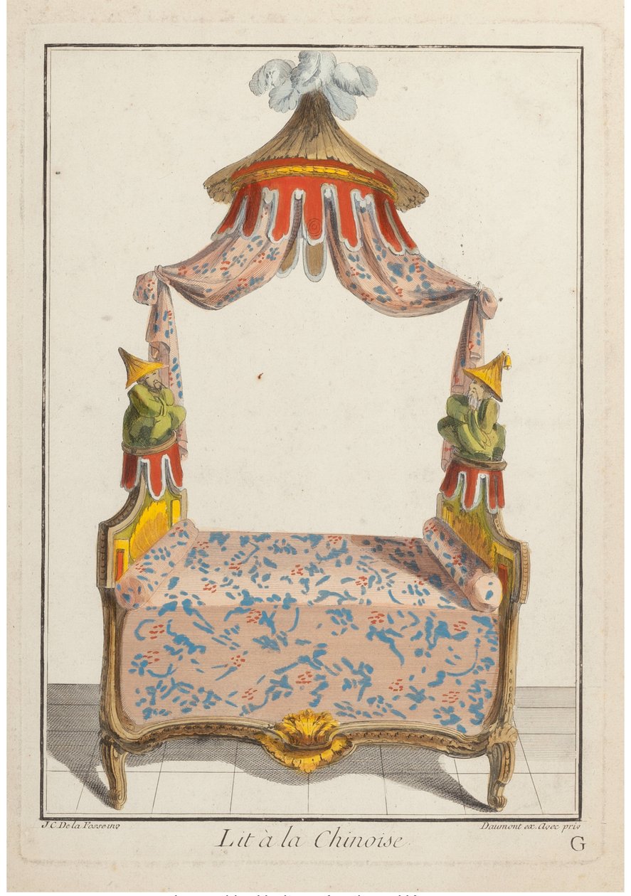 Kínai ágy, 1788 körül. alkotó: Pierre de La Mesangere