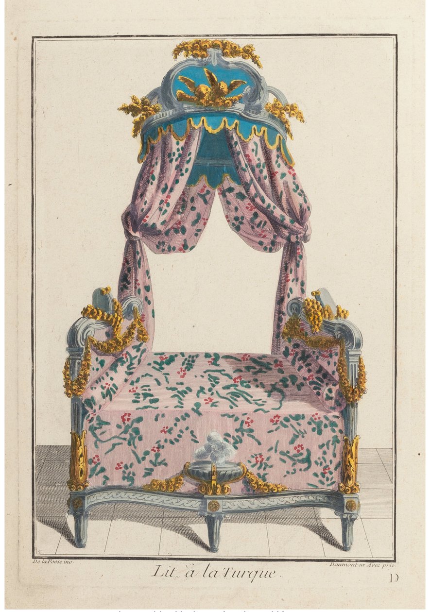 Bed à la Turque, 1788 körül. alkotó: Pierre de La Mesangere