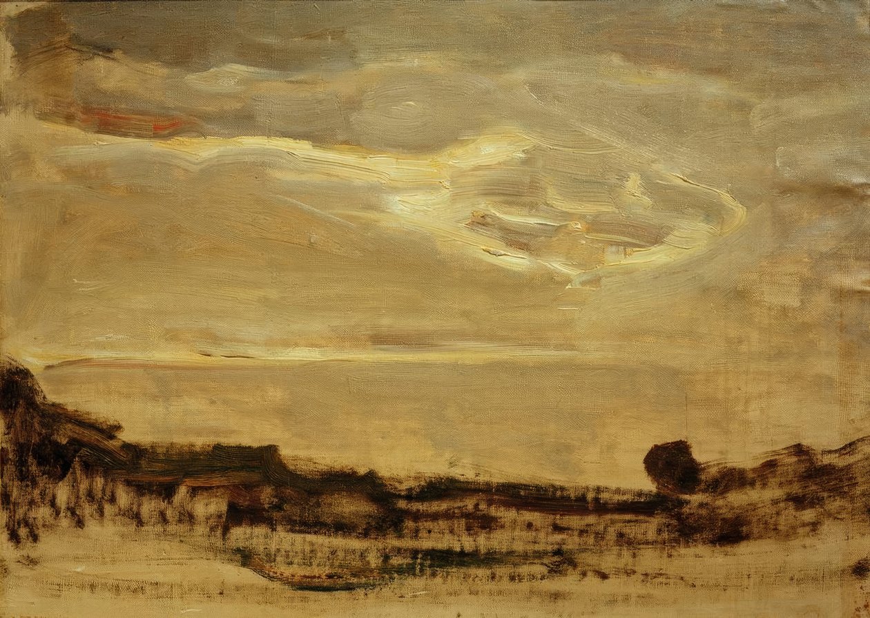 Esti égbolt egy ragyogó felhővel alkotó: Piet Mondrian