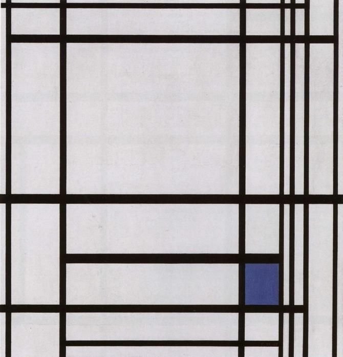 Összetétel kék színnel alkotó: Piet Mondrian