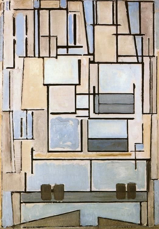 9. összetételű kék ​​homlokzat alkotó: Piet Mondrian