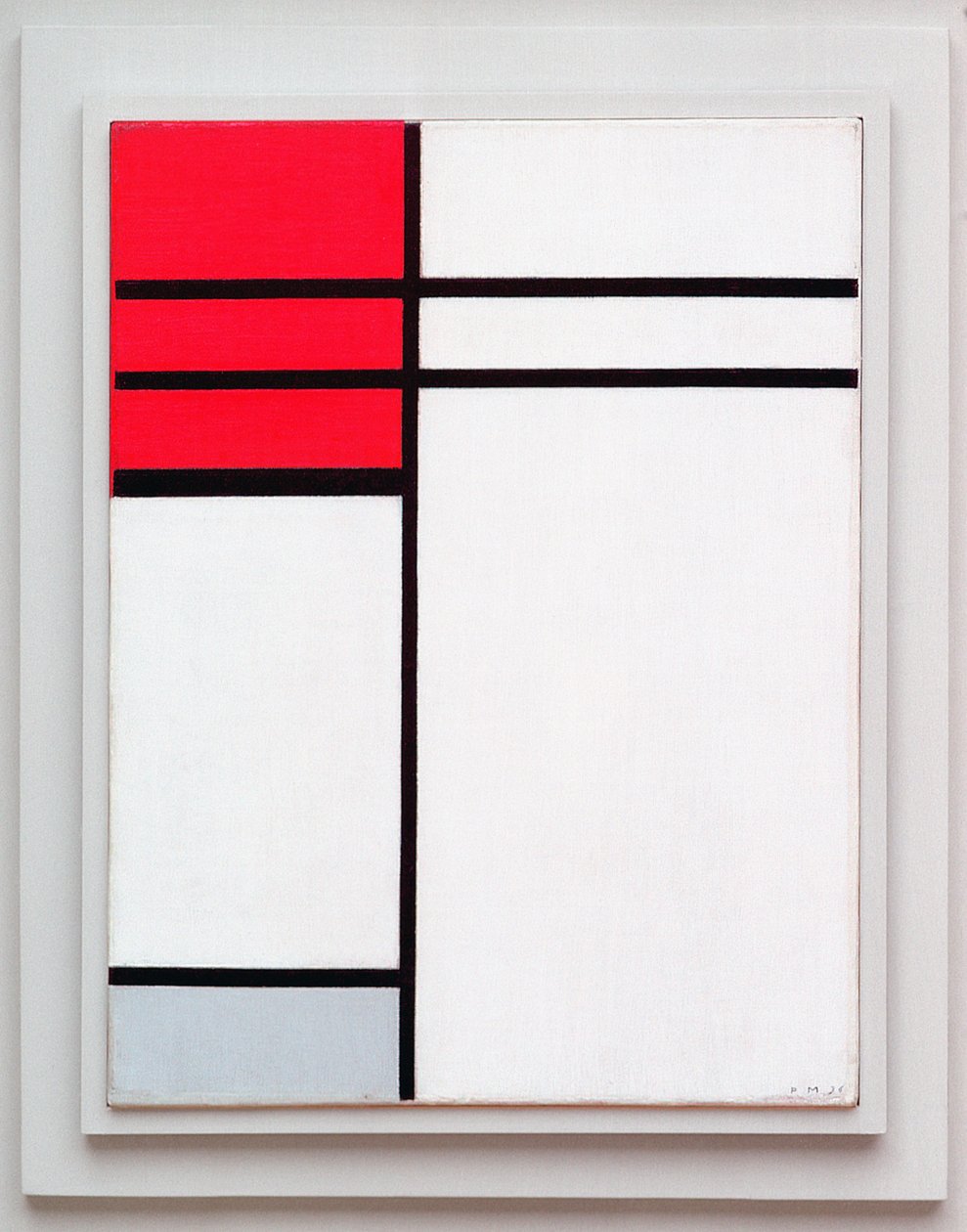 Kompozíció (A) piros-fehér színben, 1936 alkotó: Piet Mondrian
