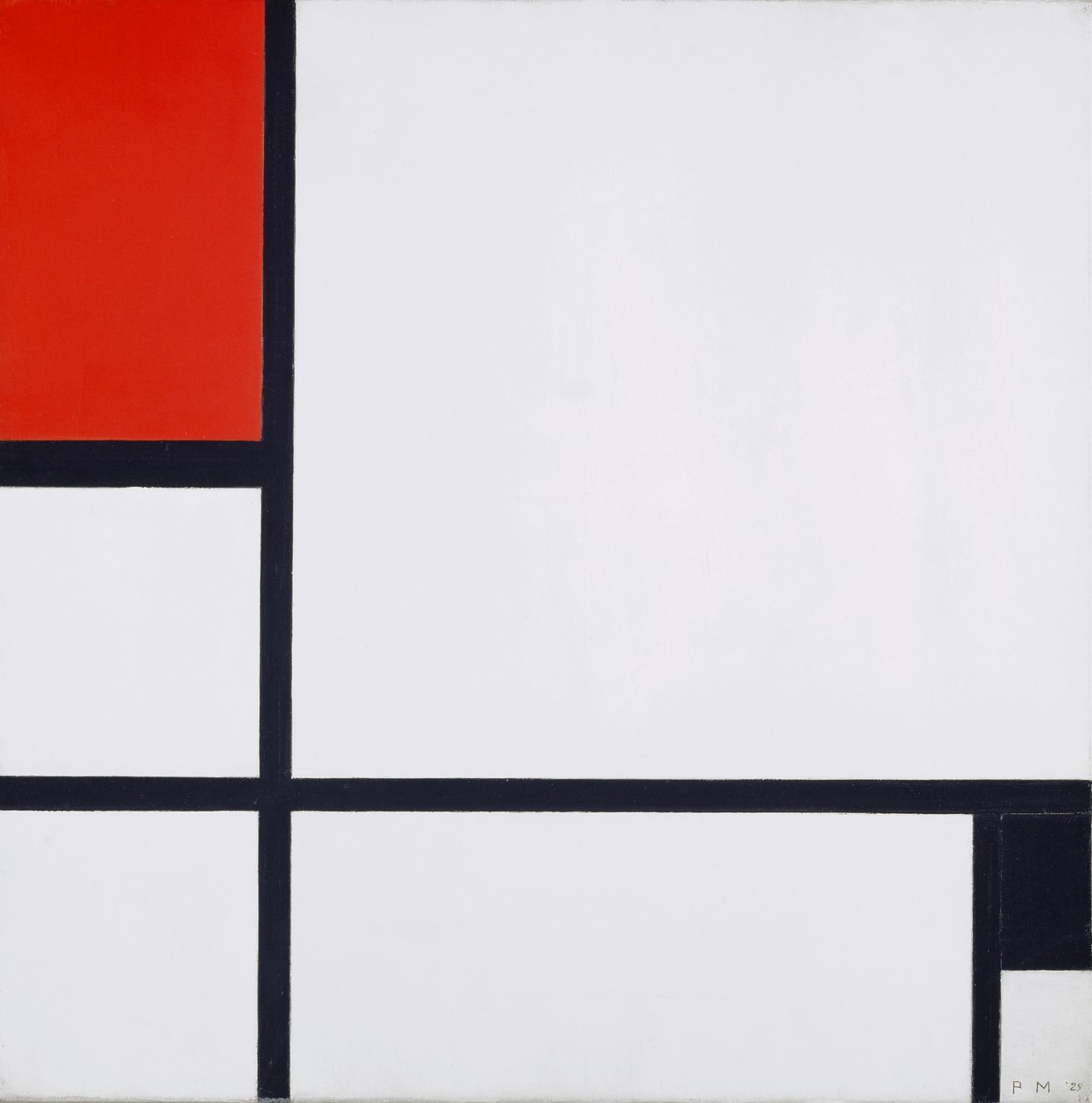 I. számú kompozíció, piros-feketével, 1929 alkotó: Piet Mondrian
