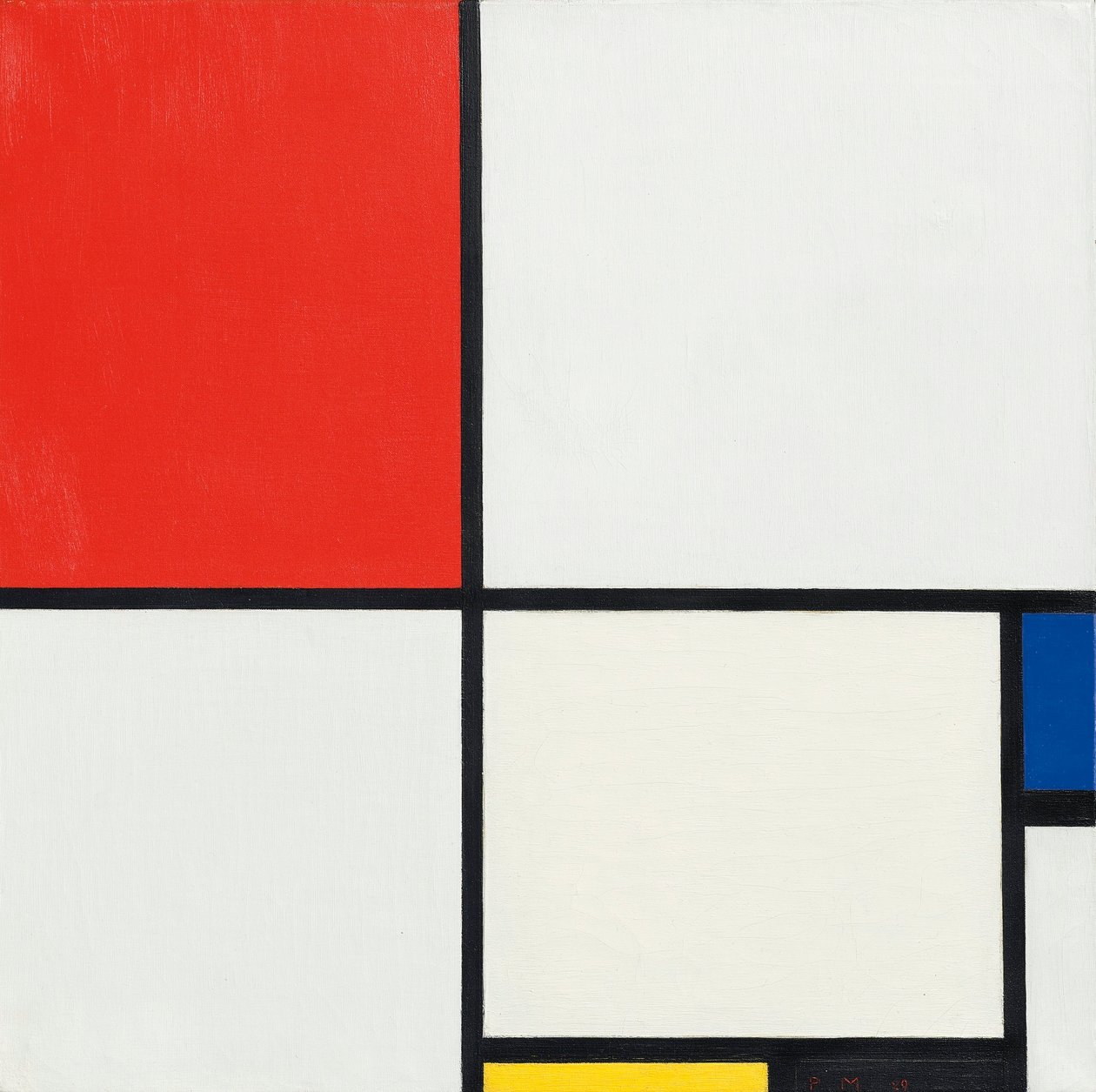 III. Összetétel, piros, kék, sárga és fekete, 1929 alkotó: Piet Mondrian