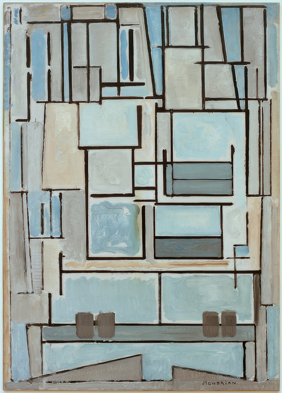 összetétele sz. VI; összetétel 9; Kék homlokzat alkotó: Piet Mondrian