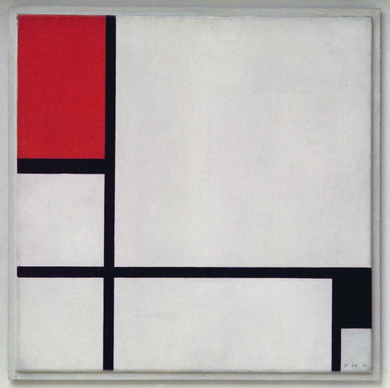 1. számú kompozíció, piros és fekete színekkel, 1929 alkotó: Piet Mondrian