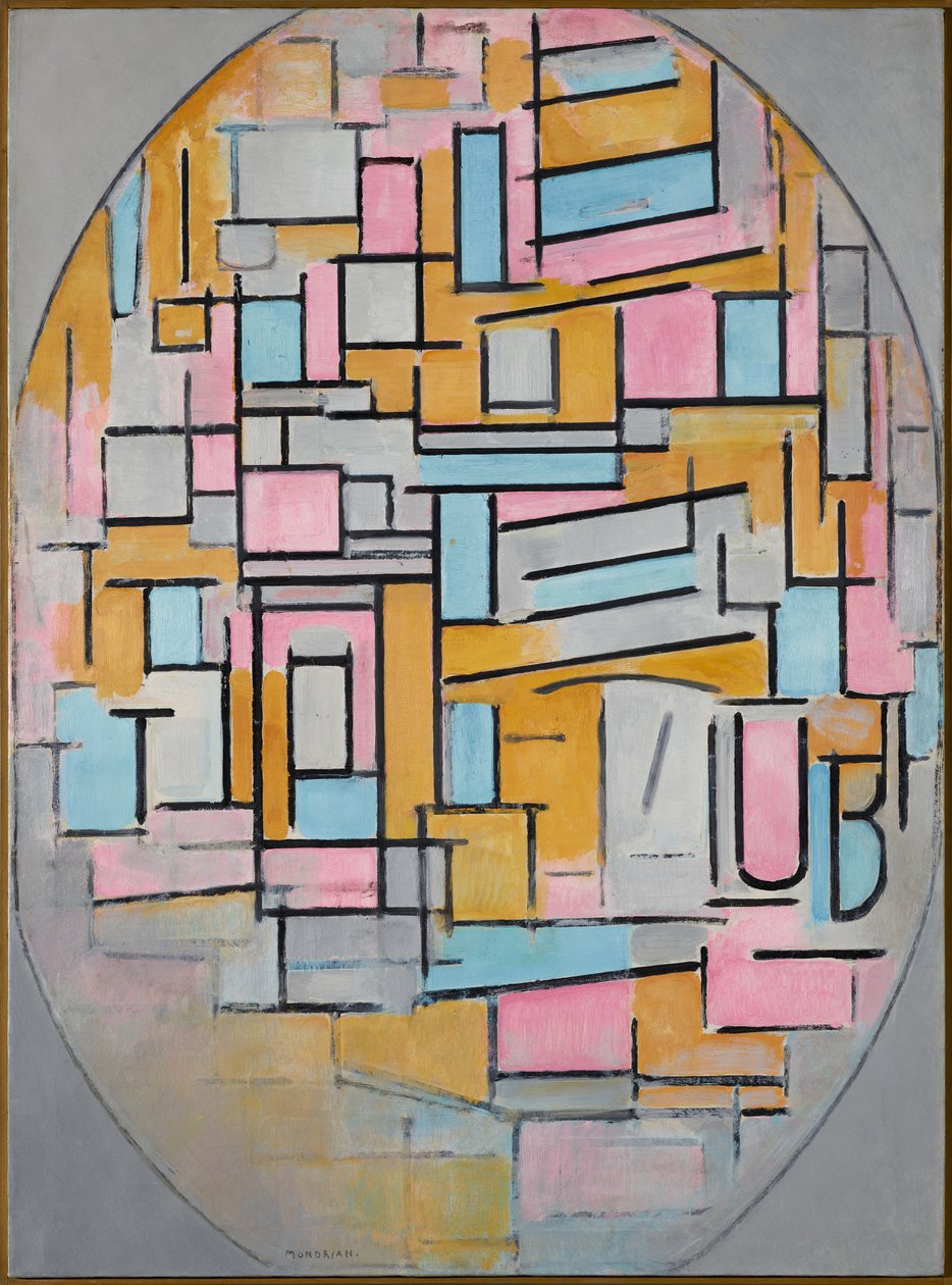 Ovális kompozíció színsíkokkal 2, 1914 alkotó: Piet Mondrian