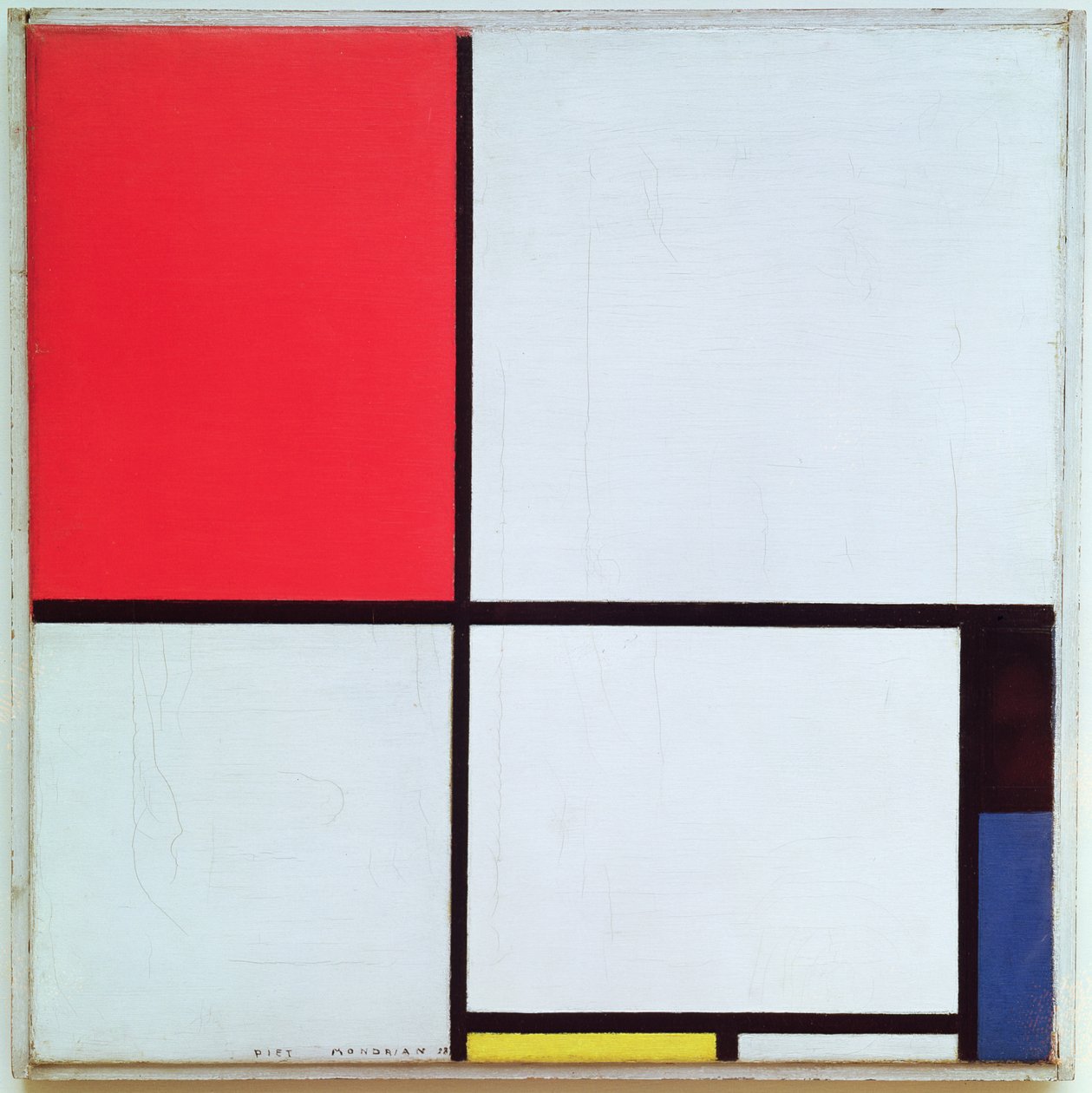Piros, fekete, kék és sárga kompozíció, 1928 alkotó: Piet Mondrian