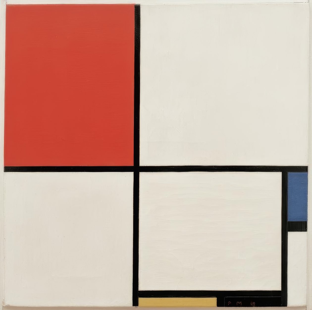 III. számú összetétel; Összetétel vörös, kék, sárga és sh alkotó: Piet Mondrian