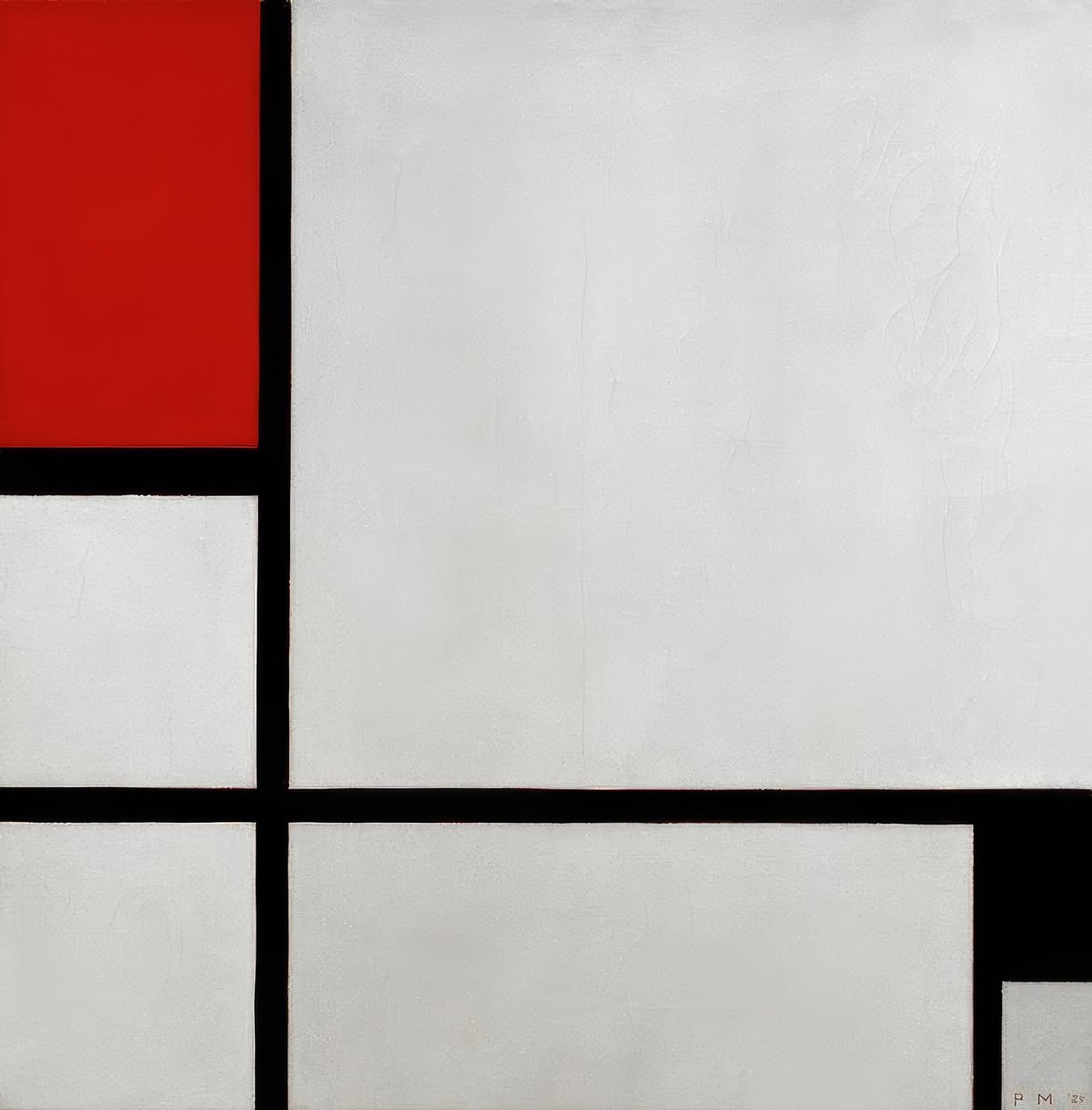 Vörös és fekete kompozíció (1. összetétel) alkotó: Piet Mondrian