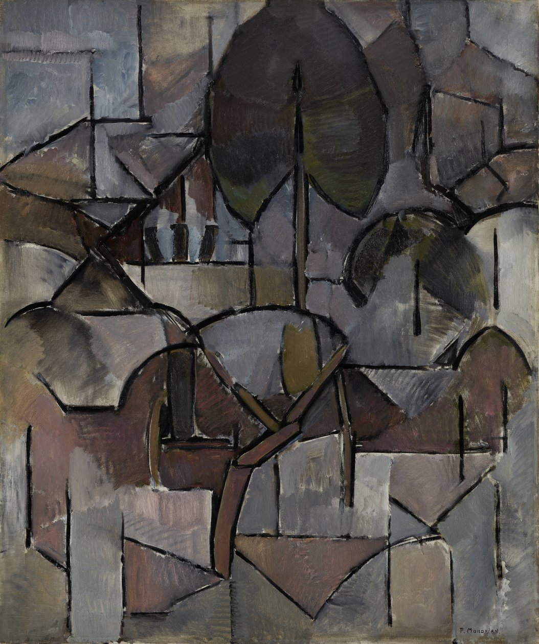 Táj fákkal, 1912 alkotó: Piet Mondrian