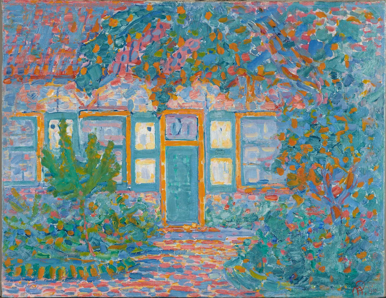 Kis ház napfényben, 1910 körül alkotó: Piet Mondrian
