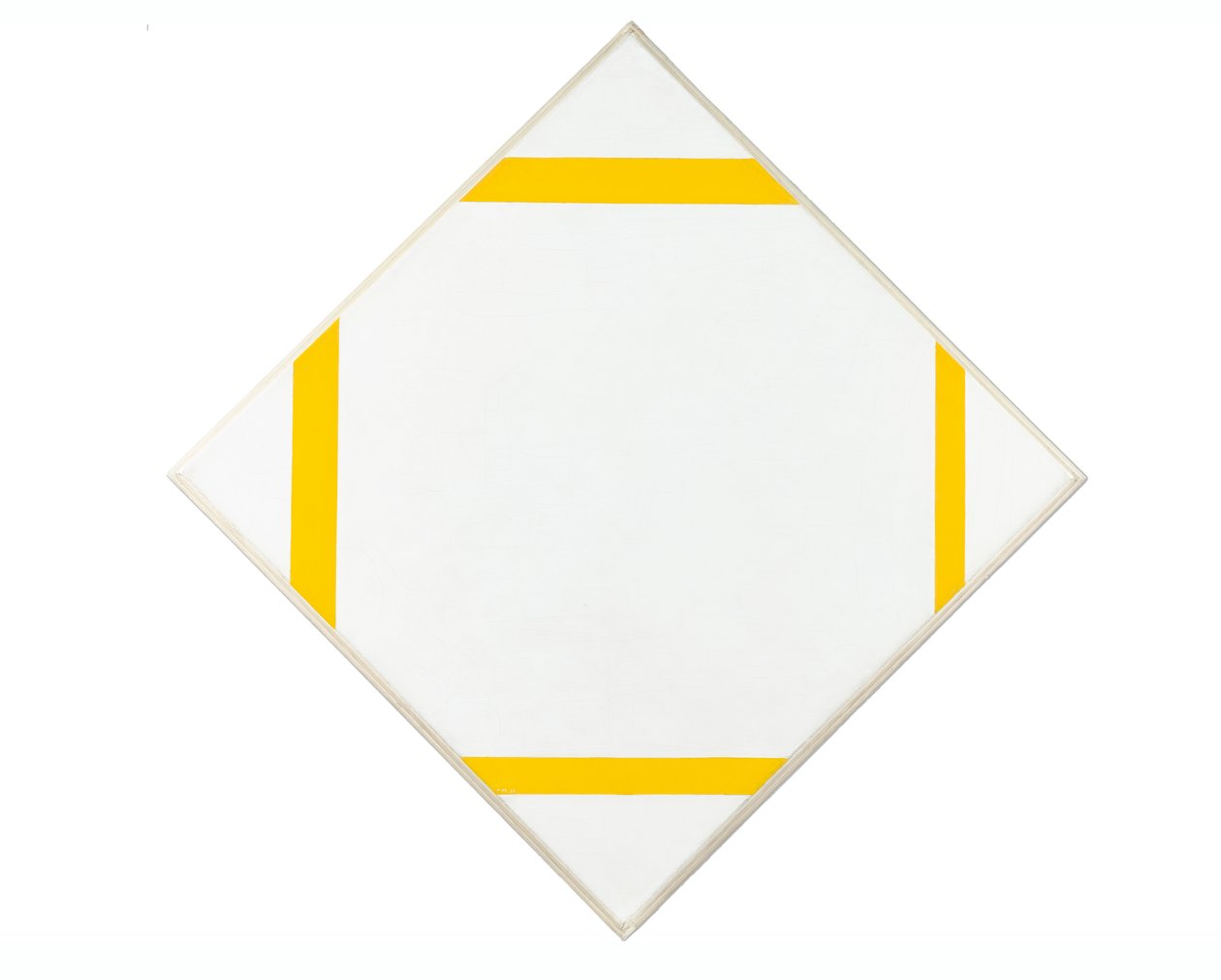 Pasztilla kompozíció négy sárga vonallal, 1933 alkotó: Piet Mondrian