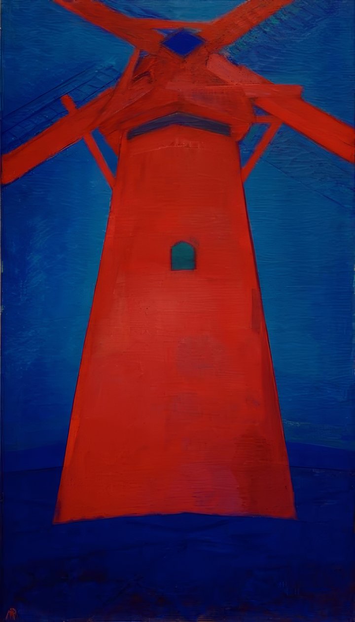 Malom; Vörös malom Domburgban alkotó: Piet Mondrian