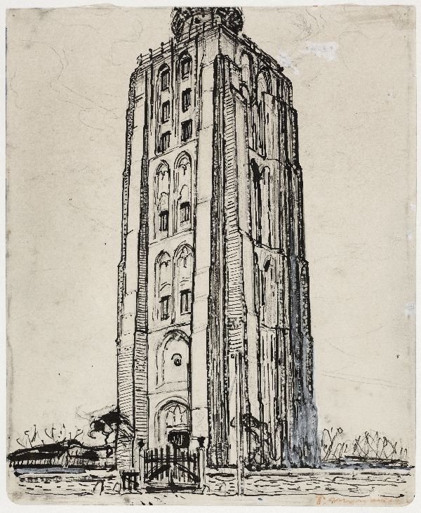 Világítótorony Westkapelle -ben alkotó: Piet Mondrian