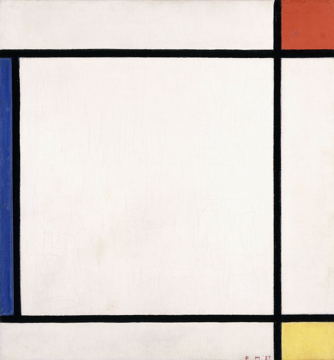 III. kompozíció piros, sárga és kék színnel alkotó: Piet Mondrian