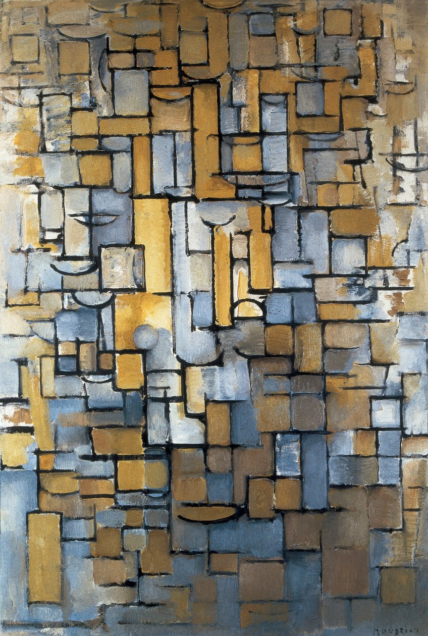 "XIV. kompozíció" 1913 (festmény) alkotó: Piet Mondrian
