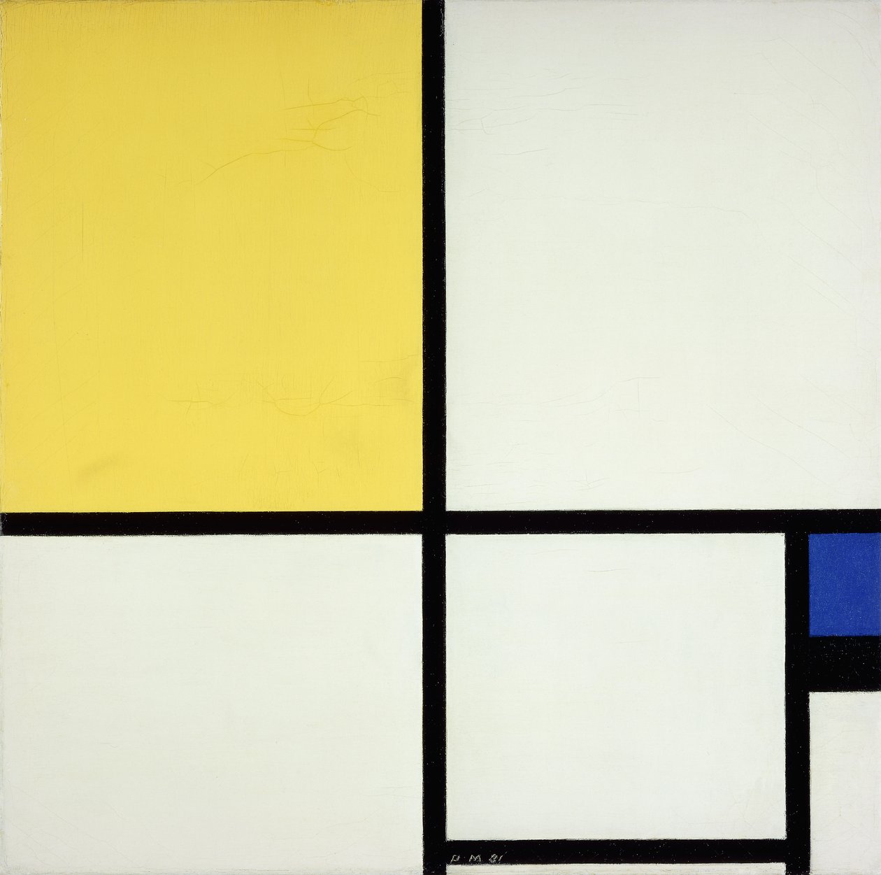 Kék és sárga kompozíció; Kék és sárga kompozíció alkotó: Piet Mondrian