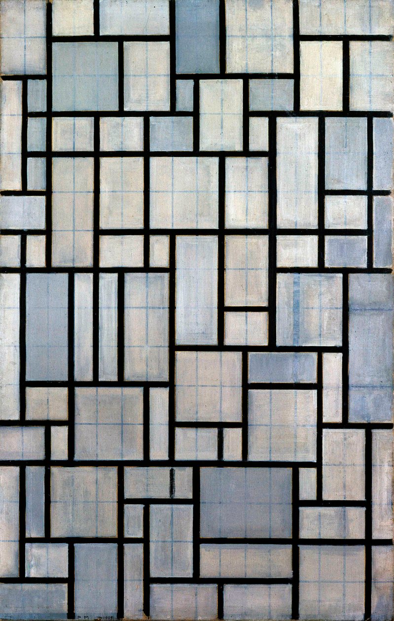 Kompozíció a 2. ráccsal, 1915 alkotó: Piet Mondrian