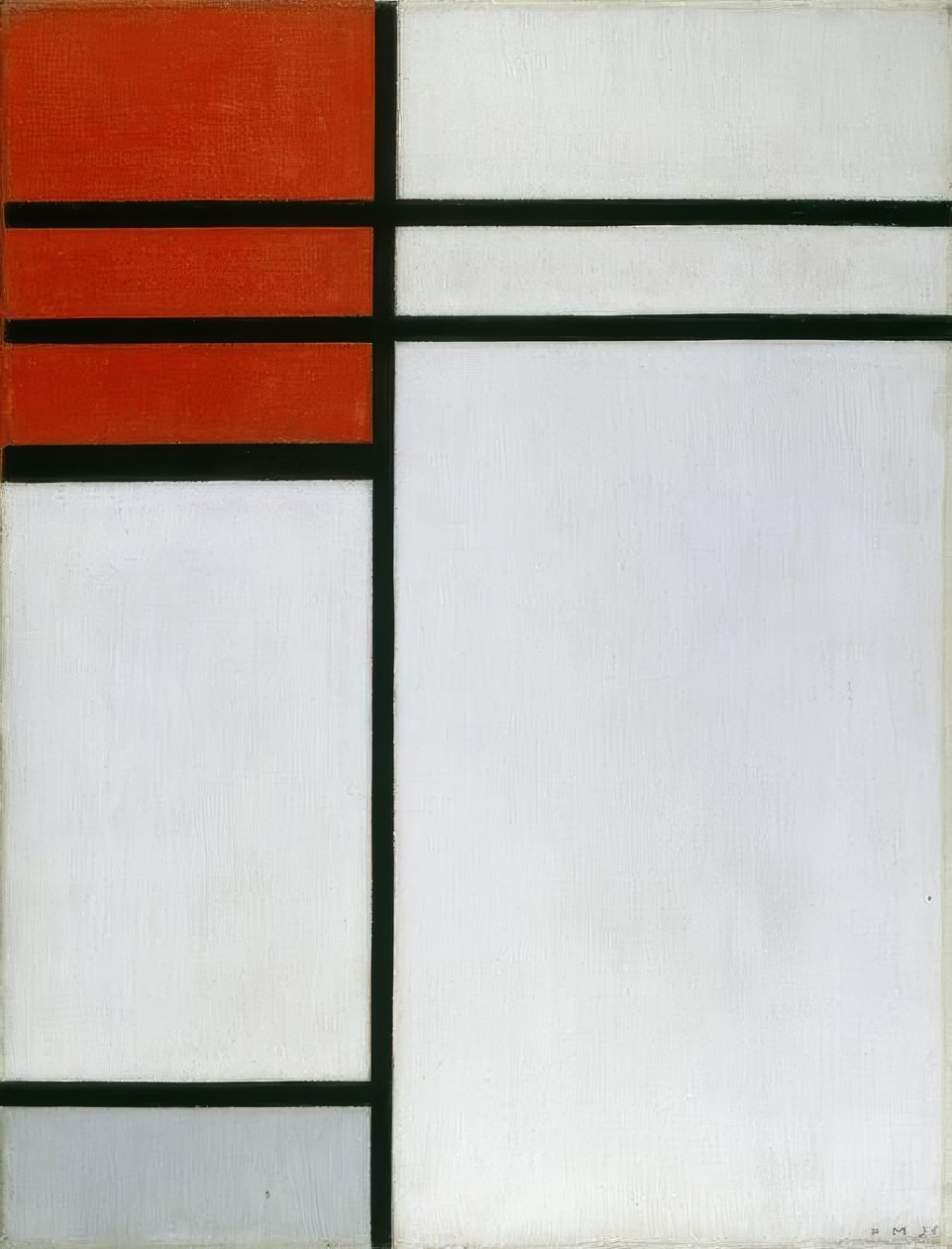 Összetétel vörös színnel alkotó: Piet Mondrian