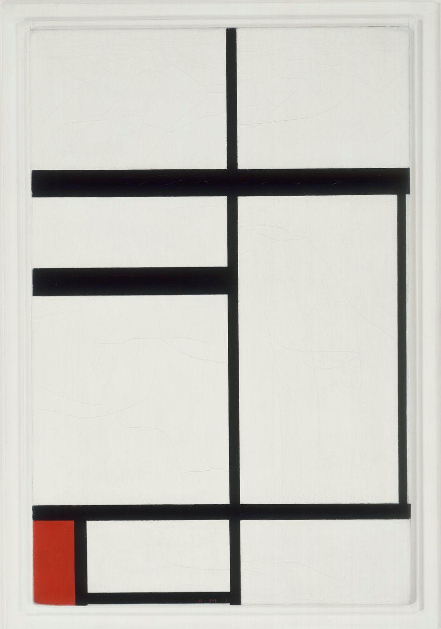Piros, fekete és fehér összetétel alkotó: Piet Mondrian